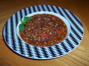 Lentil Soup with Tomato and Basil